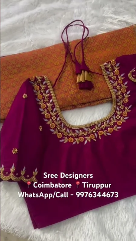 Bridal Blouse with Heirloom Aari Hand Embroidery Reel